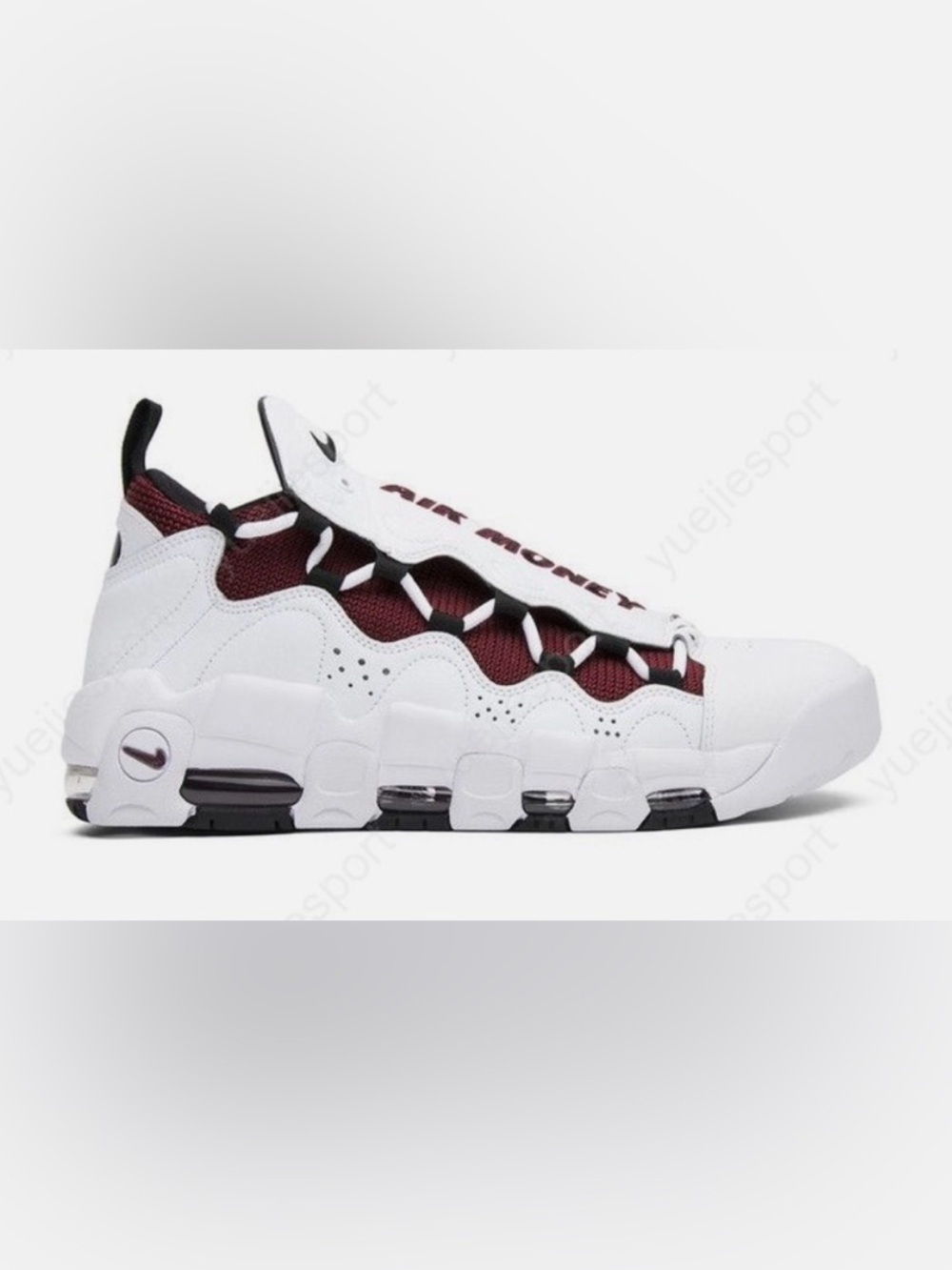 Nike White and Maroon Air Money Athletic Shoes. Size 13 with Box.